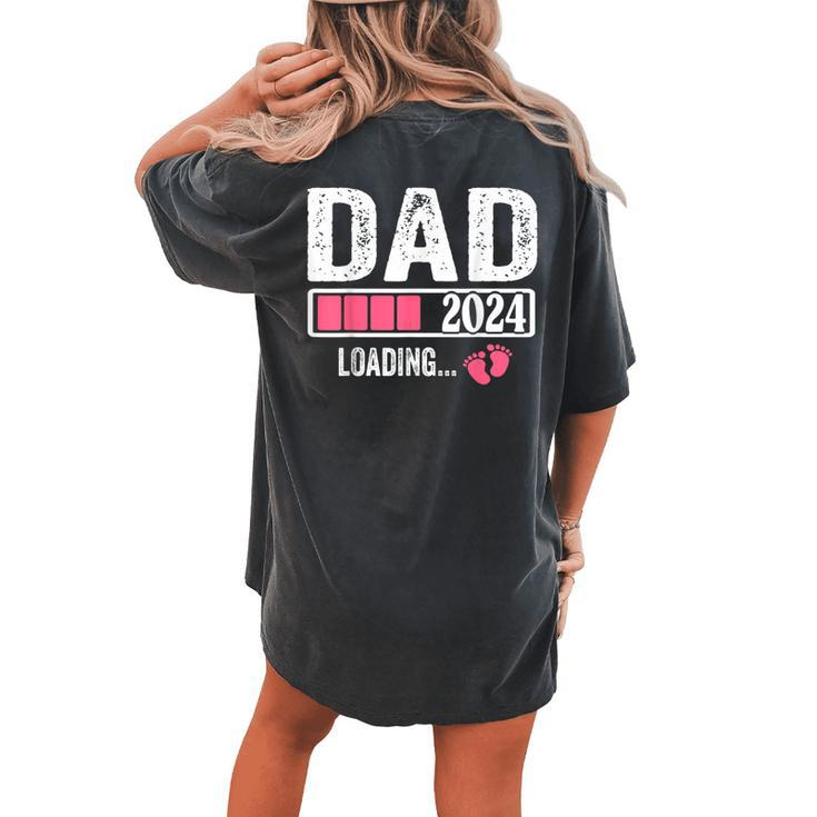 Dad 2024 Loading It's A Girl Baby Pregnancy Announcement Women's Oversized Comfort T-shirt Back Print