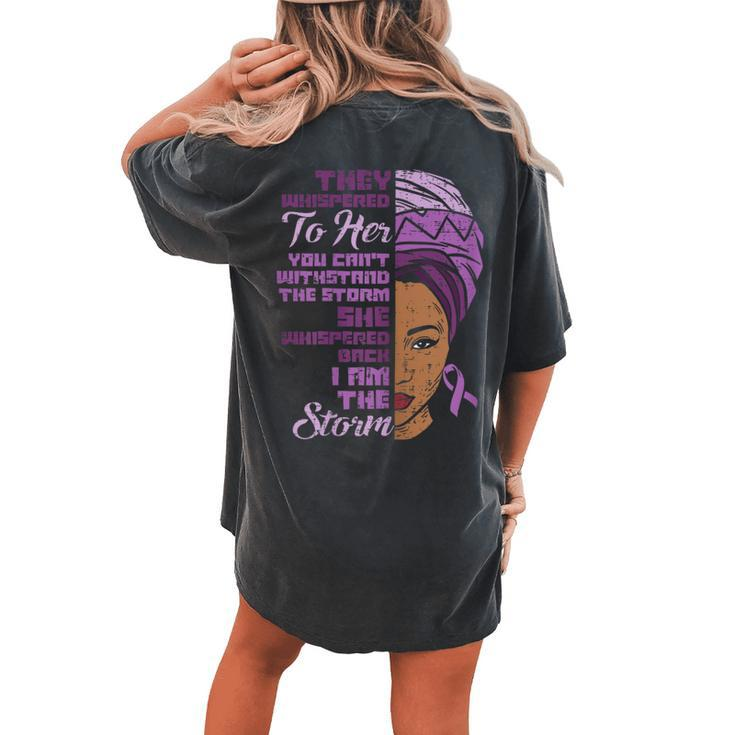 Domestic Violence African I Am Storm Awareness Girls Women's Oversized Comfort T-shirt Back Print