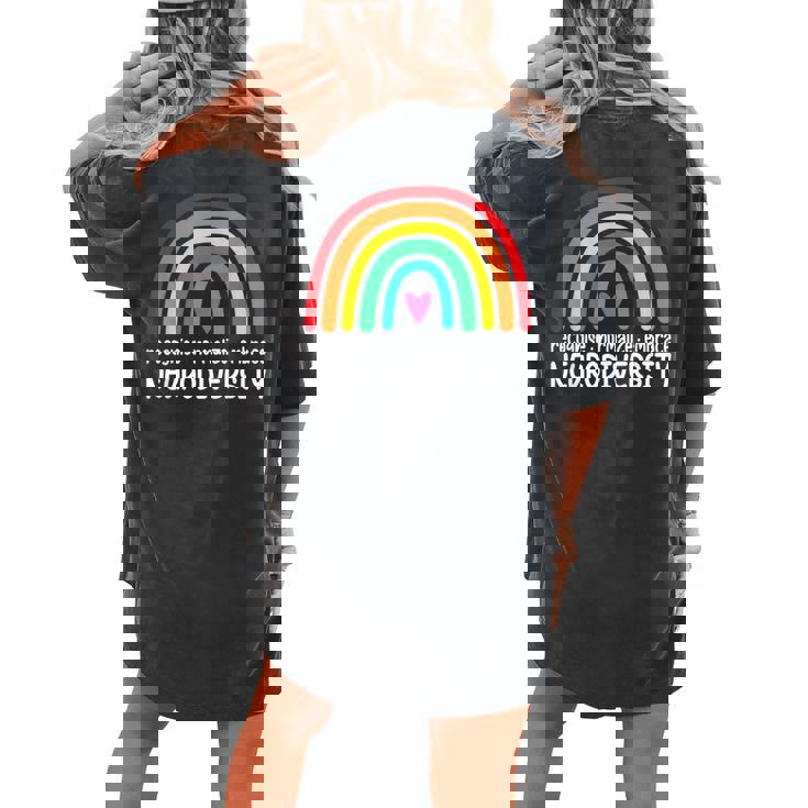 Embrace Neurodiversity Rainbow Autism Awareness Women's Oversized Comfort T-shirt Back Print