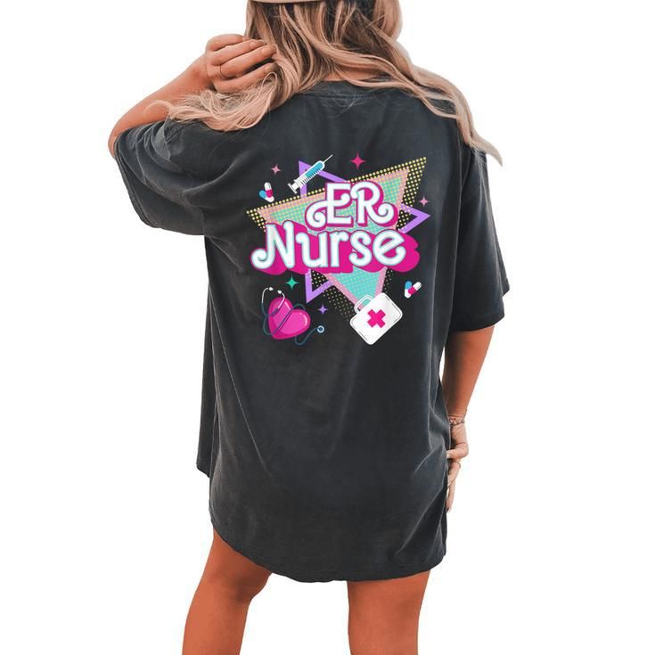 Er Nurse Vintage Ed Emergency Department Nurse Life Women's Oversized Comfort T-shirt Back Print