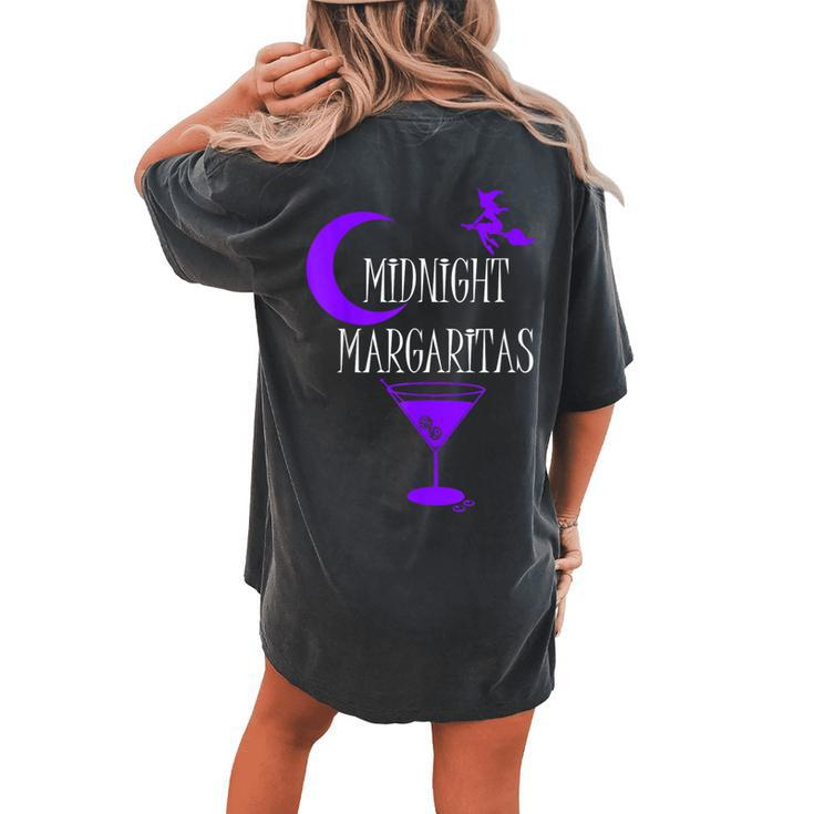 Midnight Margaritas Witch Halloween Drinking Women's Oversized Comfort T-shirt Back Print