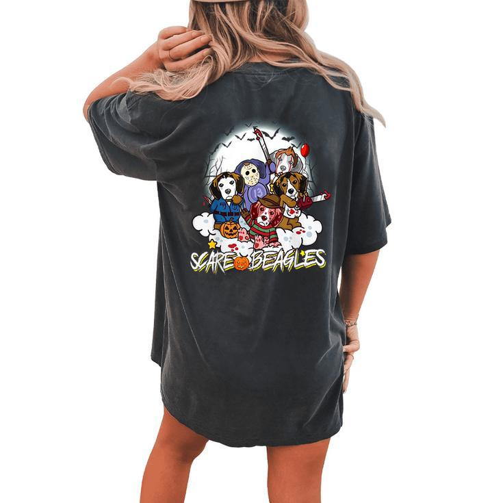 Scary Beagle Horror Beagle Dog Halloween Costume Halloween Costume  Women's Oversized Comfort T-shirt Back Print