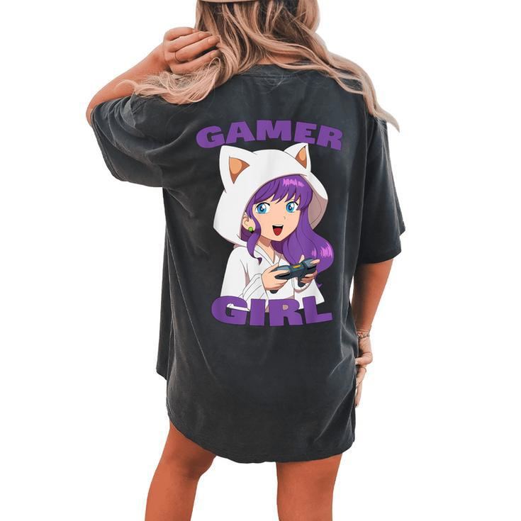 Gamer Girl Video Games Gaming Women's Oversized Comfort T-shirt Back Print