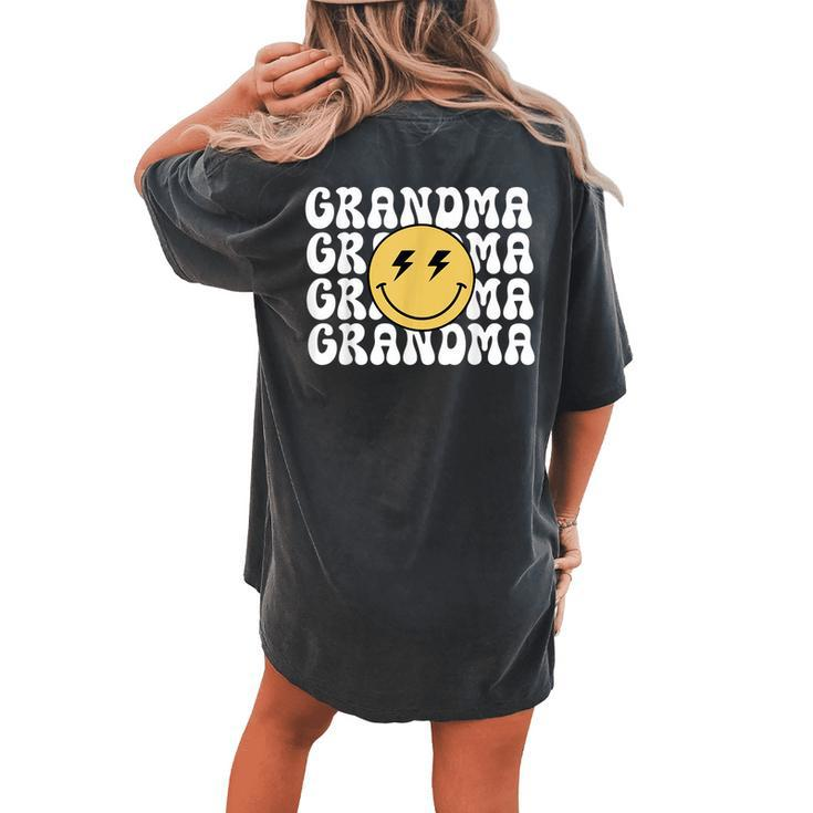 Grandma One Happy Dude Birthday Theme Family Matching Women's Oversized Comfort T-shirt Back Print