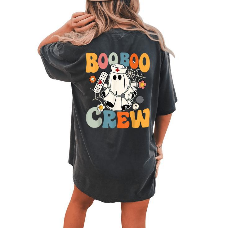 Groovy Boo Boo Crew Nurse Ghost Halloween Nurse Women's Oversized Comfort T-shirt Back Print