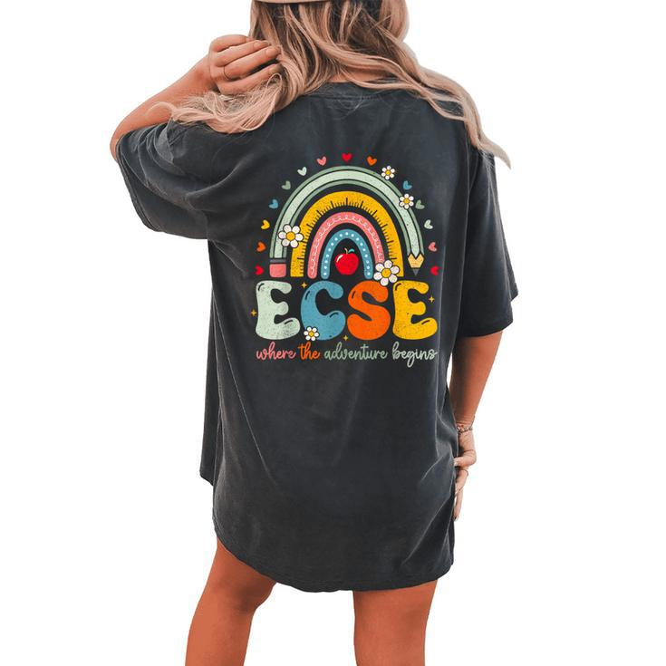 Groovy Cute Early Childhood Special Education Sped Ecse Crew Women's Oversized Comfort T-shirt Back Print