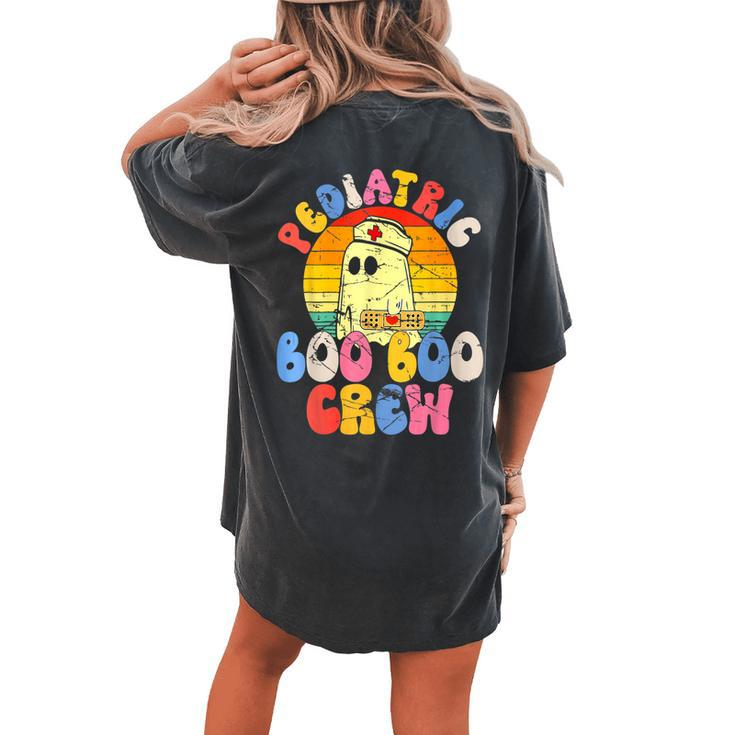 Groovy Ghost Halloween Pediatric Rn Nurse Boo Boo Crew Women's Oversized Comfort T-shirt Back Print