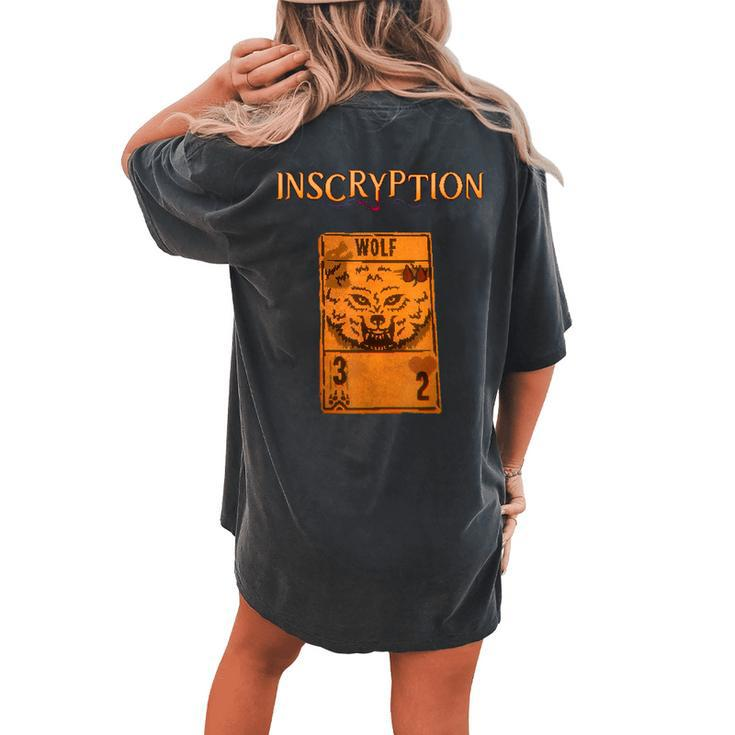 Inscryption Psychological Wolf Card Game Halloween Scary Halloween Women's Oversized Comfort T-shirt Back Print