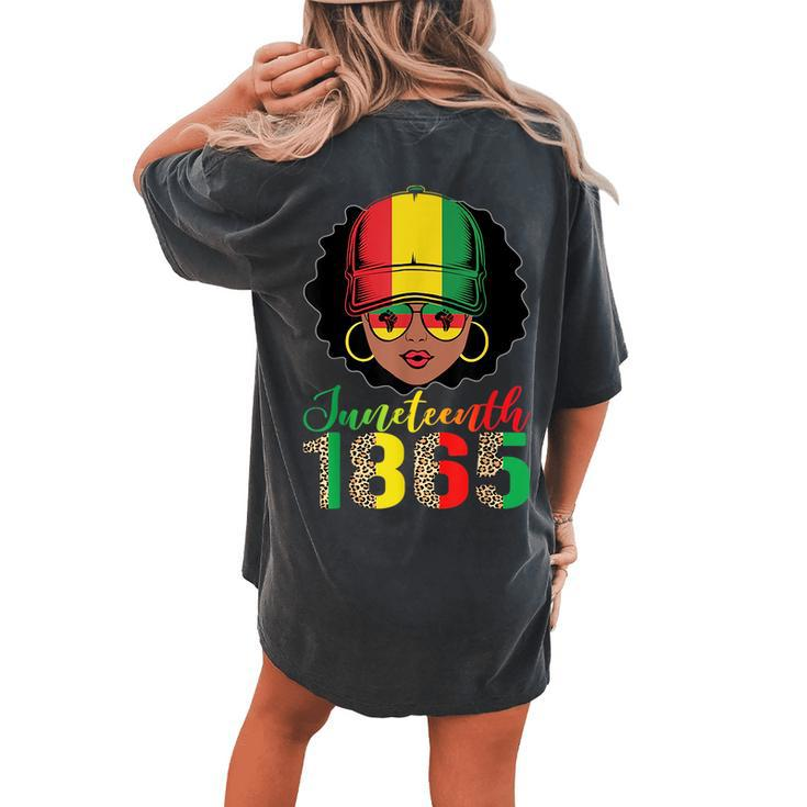 Junenth Women Girls Queen Pride Black African Women's Oversized Comfort T-Shirt Back Print
