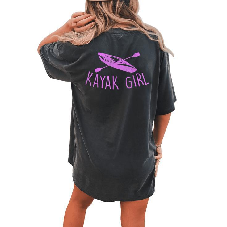 Kayak Girl Outdoor Sport Camping Fishing Family Party Women's Oversized Comfort T-Shirt Back Print