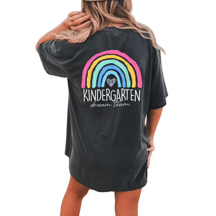 Kindergarten Dream Team Retro Back To School Teacher Student Women's Oversized Comfort T-shirt Back Print