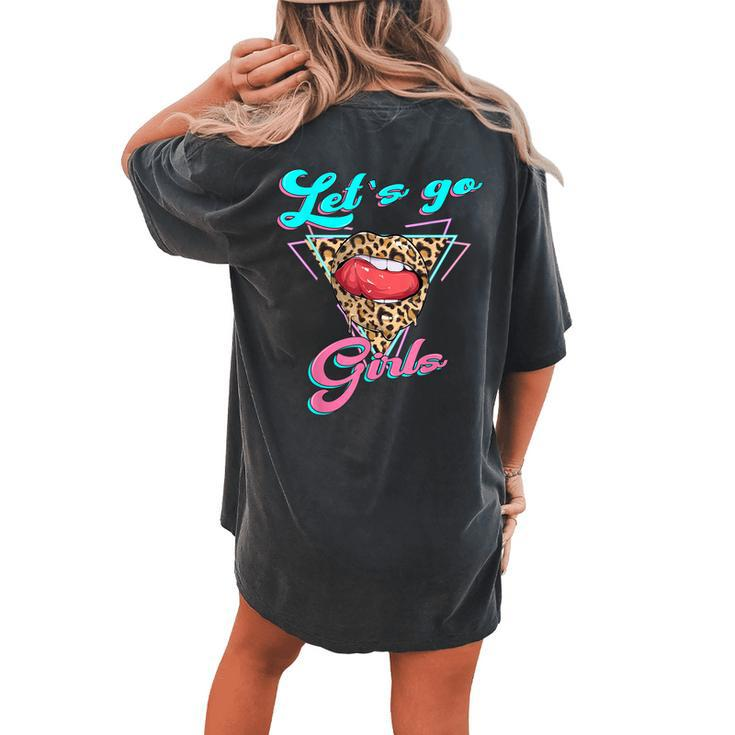 Let´S Go Girls Country Southern Western Leopard Pattern Women's Oversized Comfort T-Shirt Back Print