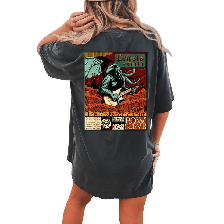 Miskatonic Cthulhu The Great Rock Cosmic Horror Parody Parody Women's Oversized Comfort T-shirt Back Print