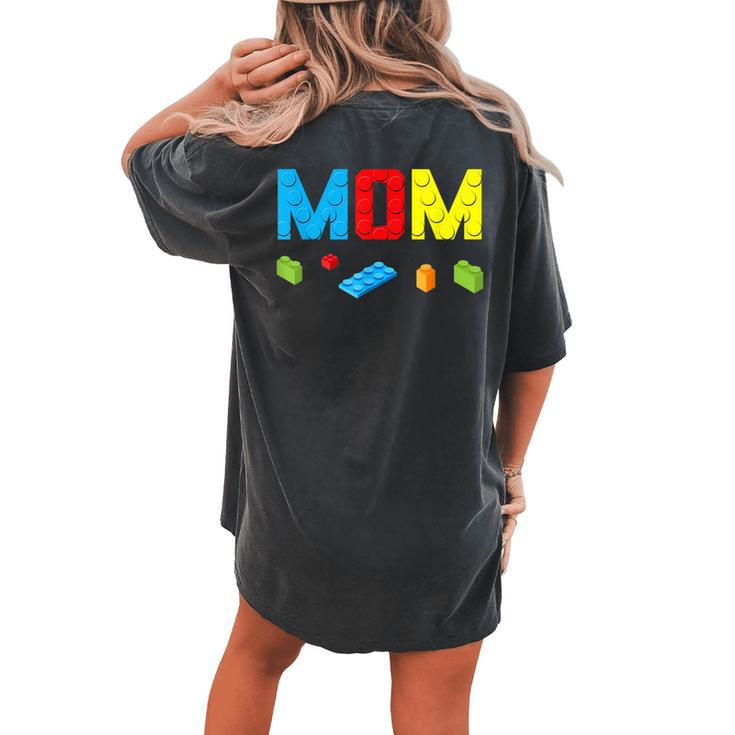 Mom Master Builder Building Bricks Blocks Family Set Parents Women's Oversized Comfort T-shirt Back Print