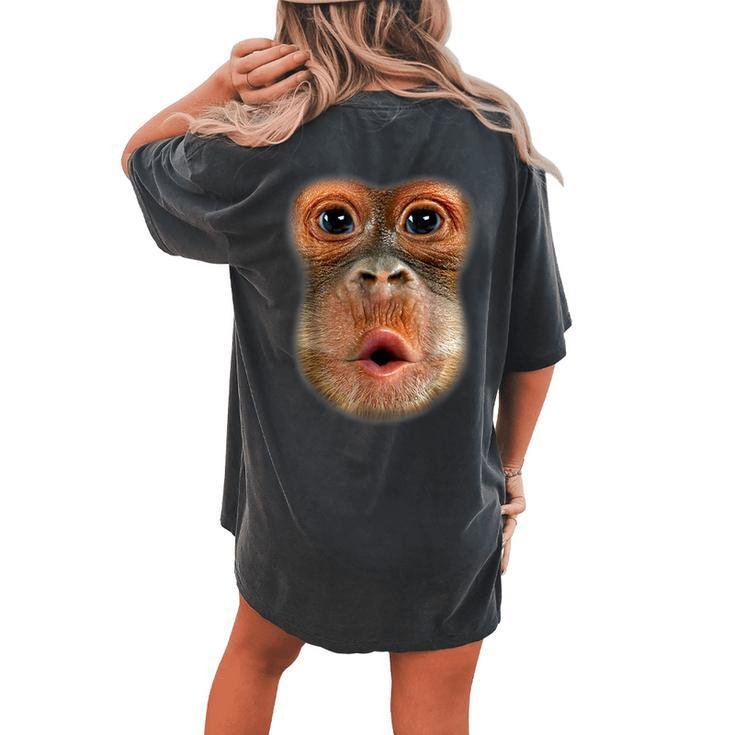 Monkey Face Breath Halloween Costume Women's Oversized Comfort T-shirt Back Print