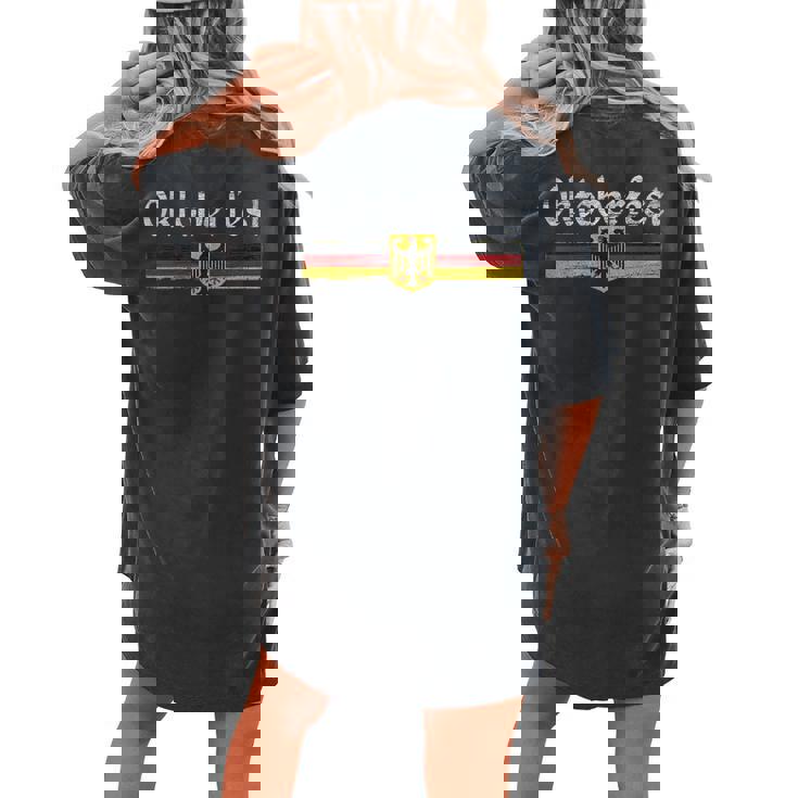 Oktoberfest German Beer Vintage German Flag Women's Oversized Comfort T-shirt Back Print