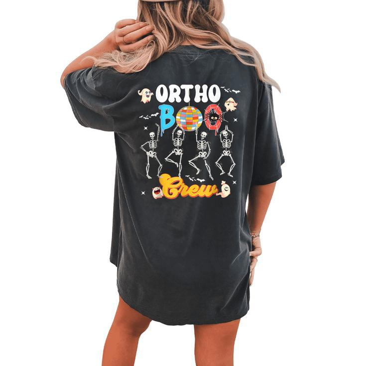Ortho Orthopedic Halloween Boo Crew Skeleton Dancing Nurse Women's Oversized Comfort T-shirt Back Print