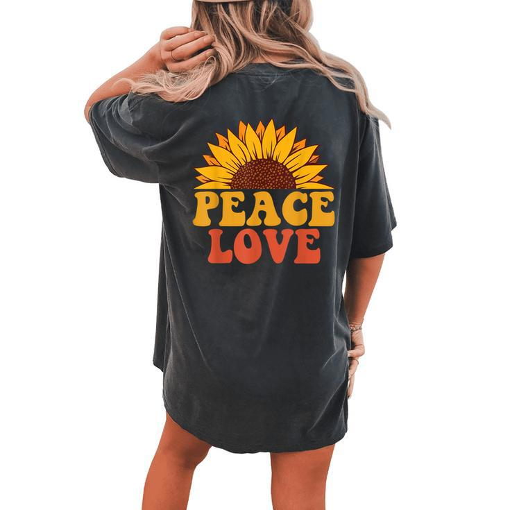 Peace Sign Love 60S 70S Tie Dye Hippie Halloween Costume Women's Oversized Comfort T-Shirt Back Print