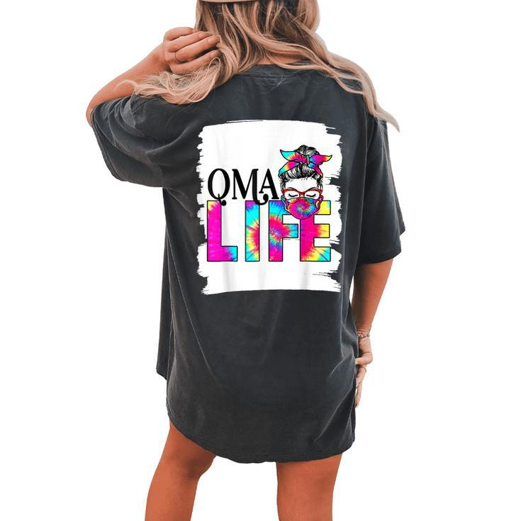 Qma Life Messy Bun Healthcare Worker Women's Oversized Comfort T-Shirt Back Print