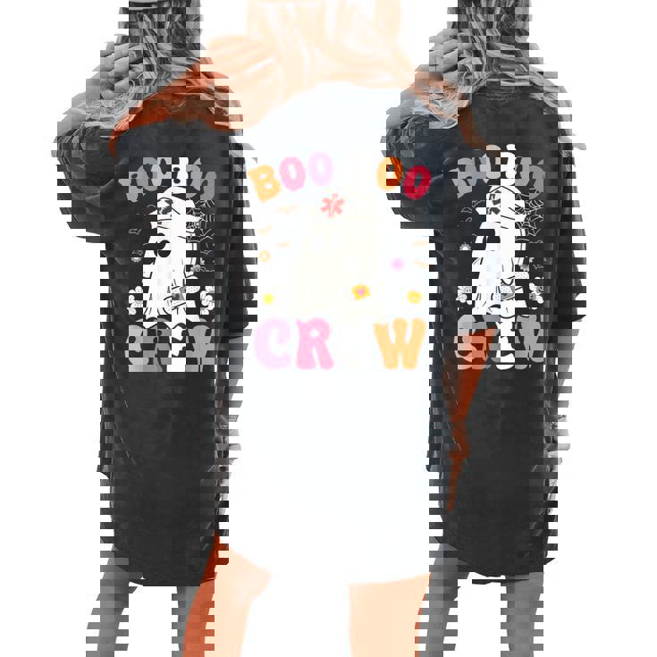 Retro Boo Boo Crew Nurse Ghost Halloween Nurse Women's Oversized Comfort T-shirt Back Print