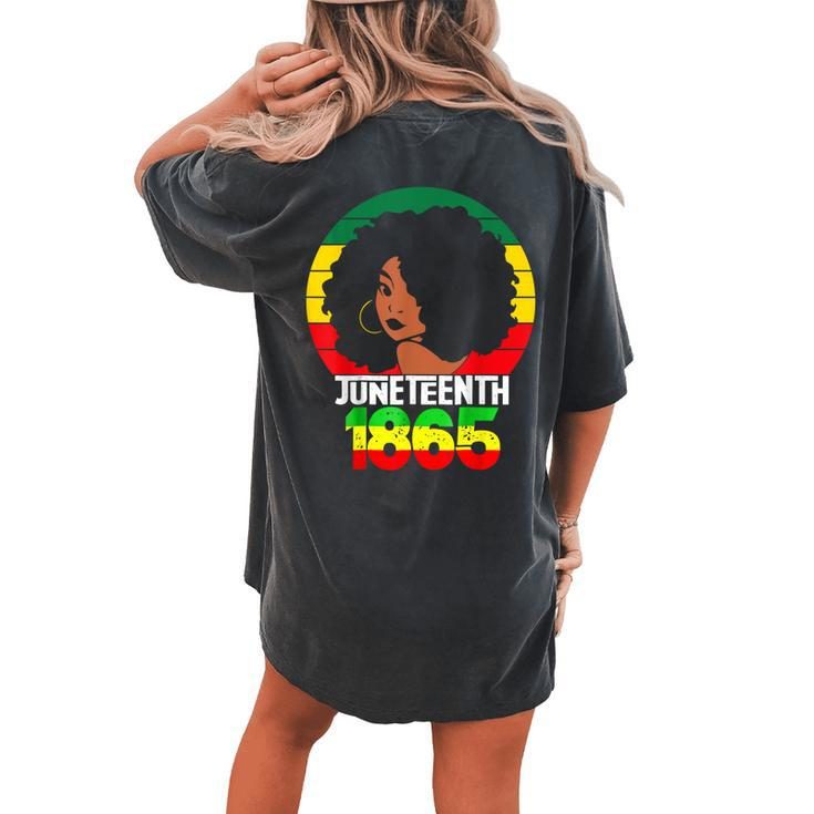 Retro Junenth Day 1865 Afro Melanin Black Women  Women's Oversized Graphic Back Print Comfort T-shirt