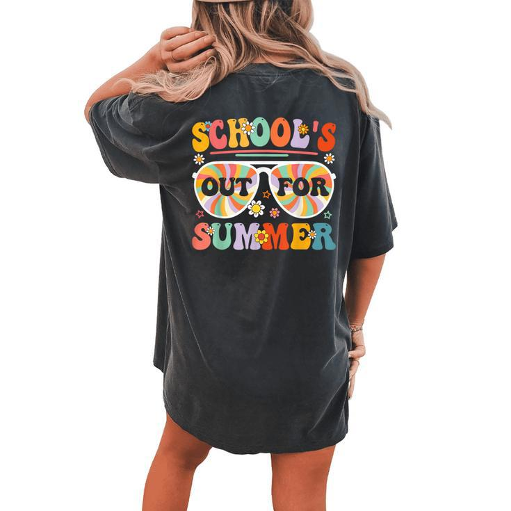 Schools Out For Summer Retro Last Day Of School Teacher Women's Oversized Comfort T-Shirt Back Print