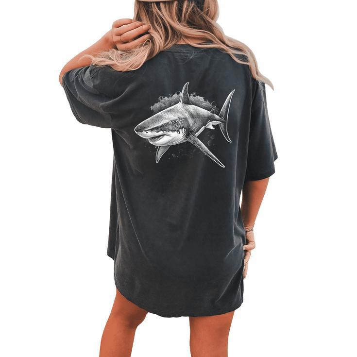 Shark Beach Lover Ocean Animal Graphic Novelty Women's Oversized Comfort T-shirt Back Print