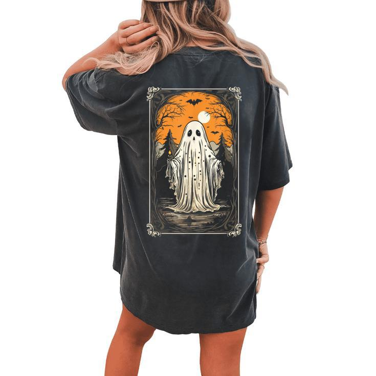 Tarot Of Floral Ghost Halloween Ghost In The Forest Gothic Women's Oversized Comfort T-shirt Back Print