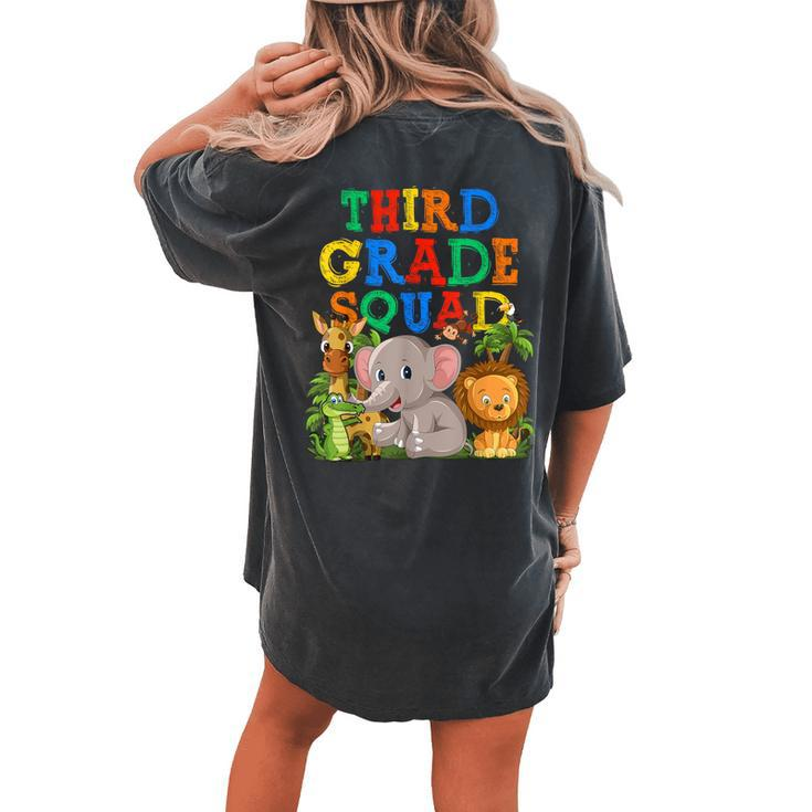 Third Grade Squad Animals Jungle Zoo Safari Women's Oversized Comfort T-shirt Back Print