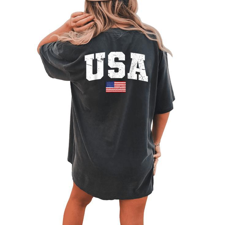 Usa Women Men Kids Patriotic American Flag July 4Th  Women's Oversized Graphic Back Print Comfort T-shirt