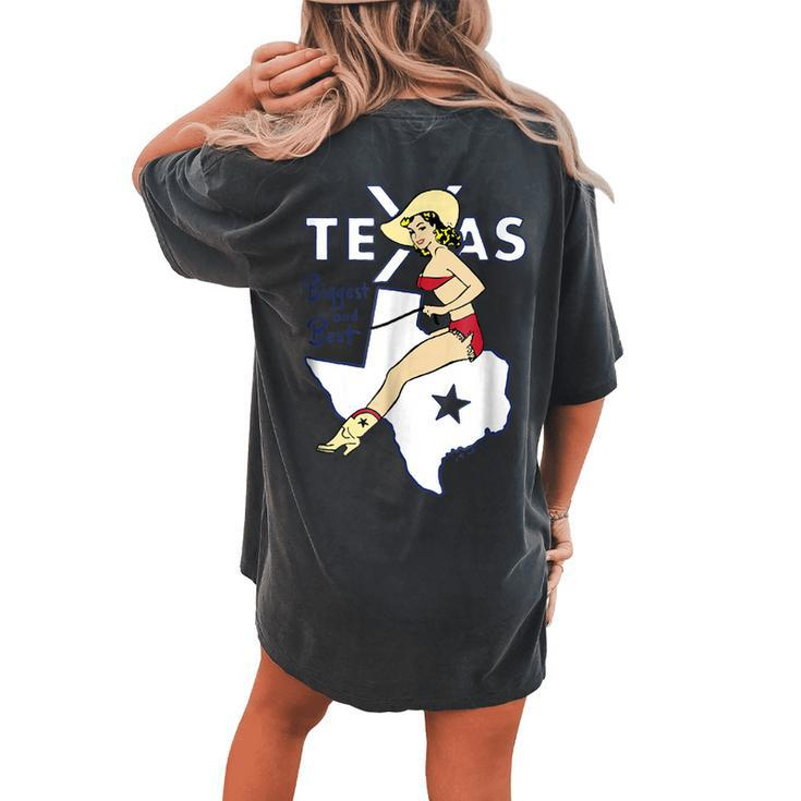 Vintage Texas Cowgirl Women's Oversized Comfort T-Shirt Back Print