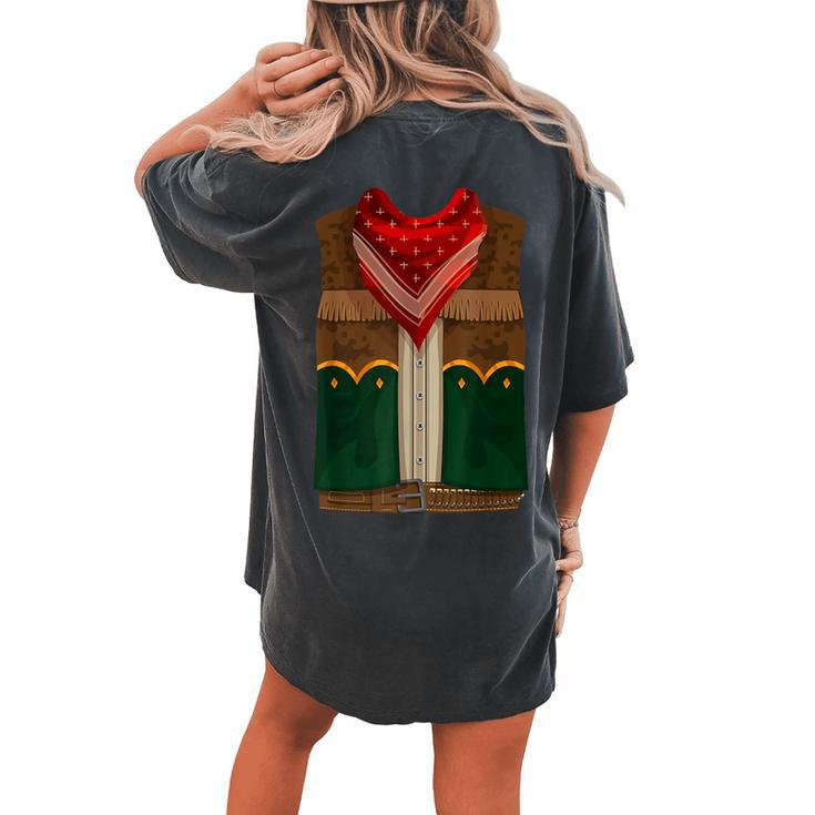 Western Country Texas Cowboy Costume Cowgirl Halloween Women's Oversized Comfort T-Shirt Back Print