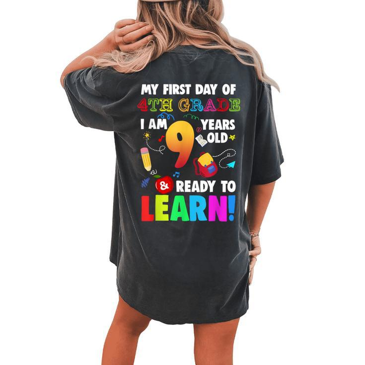 4Th Grade Back To First Day Of School Boys Girl Women's Oversized Comfort T-shirt Back Print