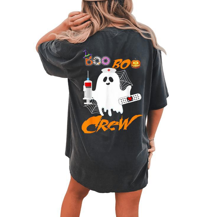 Boo Boo Crew Nurse Scrub Halloween Nurse For Women's Oversized Comfort T-shirt Back Print