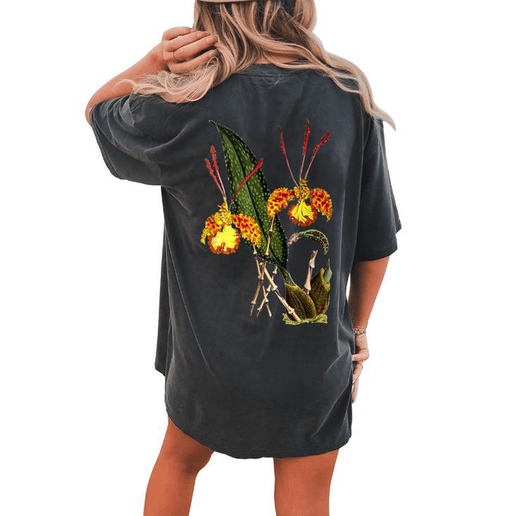 Botanical Vintage Floral Flower Women's Oversized Comfort T-Shirt Back  Print