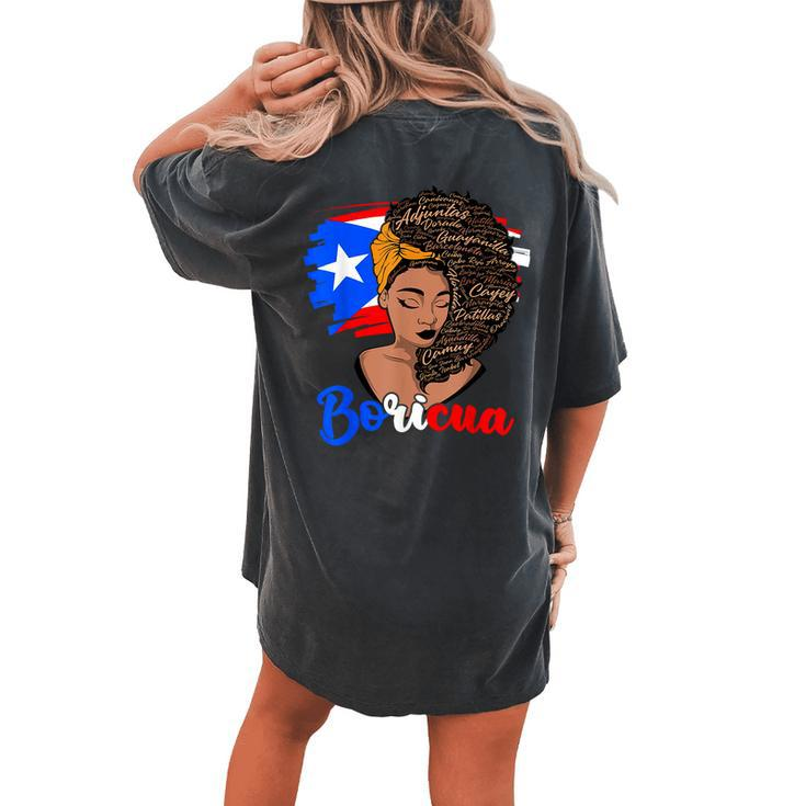 City State Puerto Rico Flag Boricua Puerto Rican Women Girl Women's Oversized Comfort T-shirt Back Print