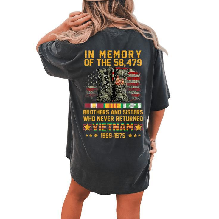 In Memory Of The 58479 Brothers And Sisters Vietnam Veteran Women's Oversized Comfort T-shirt Back Print