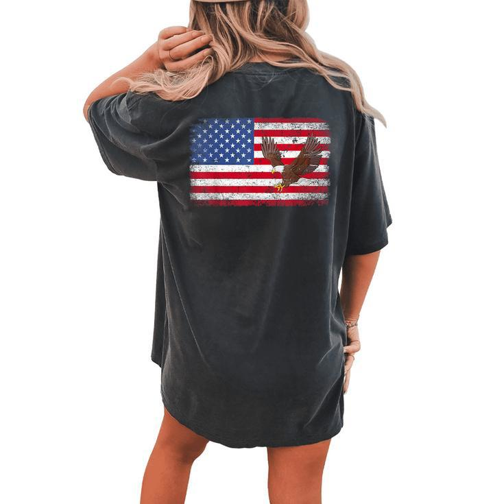 Patriotic Eagle 4Th Of July Usa American Flag Men Women Kids Women's Oversized Graphic Back Print Comfort T-shirt