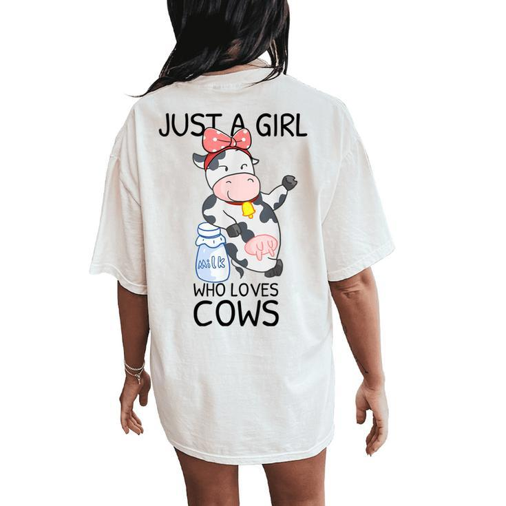 Cowgirl Cow Print Pink Bandanas For Women Girls Kids Women's Oversized Comfort T-Shirt Back Print