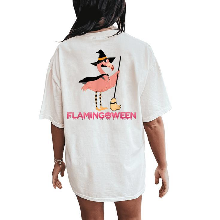 Flamingoween Flamingoween Witch Halloween Women's Oversized Comfort T-Shirt Back Print