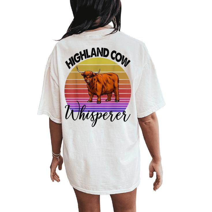 Highland Cow Whisperer Strong Violent Cow Women Women's Oversized Comfort T-Shirt Back Print