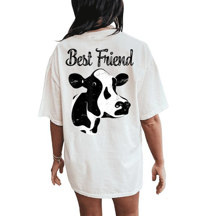 Holstein Cow Is Best Friend Farmer Girl Women's Oversized Comfort T-Shirt Back Print