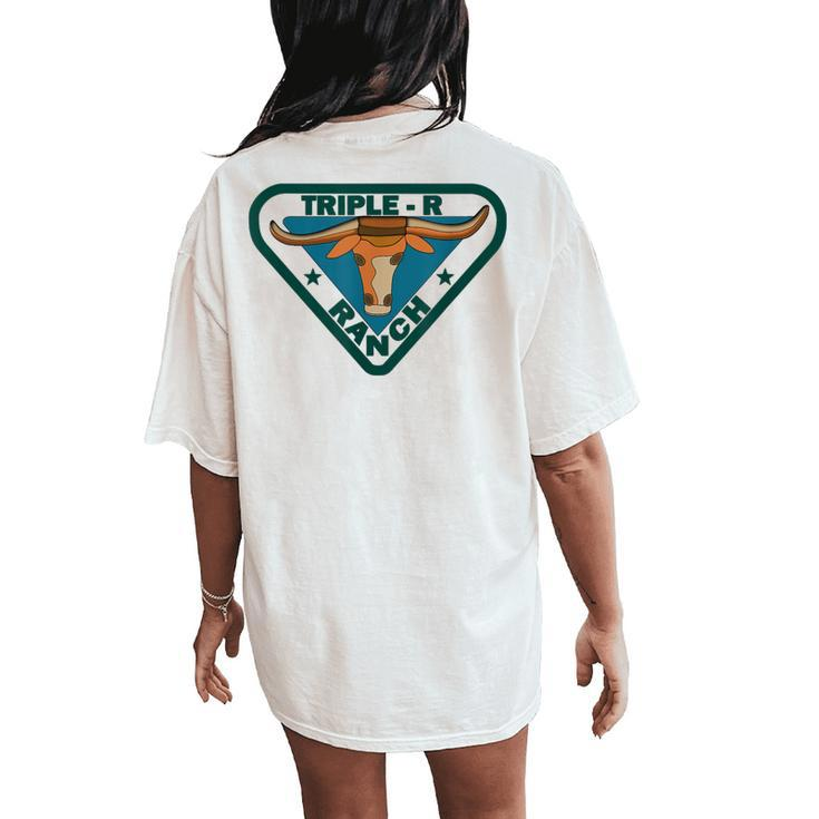 Triple R Ranch Western Cowboy Cowgirl Women's Oversized Comfort T-Shirt Back Print