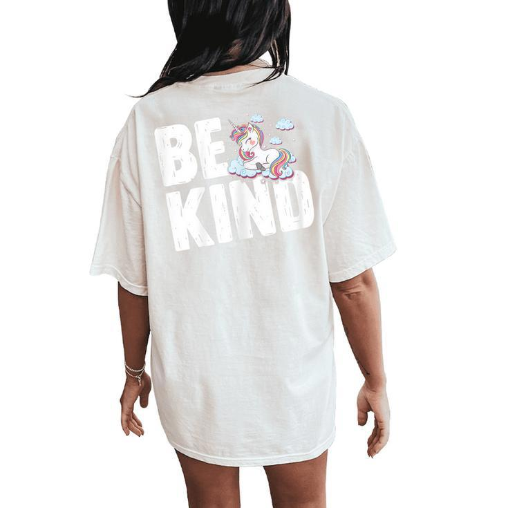 Unity Day Orange Anti Bullying And Be Kind Unicorn Women's Oversized Comfort T-Shirt Back Print