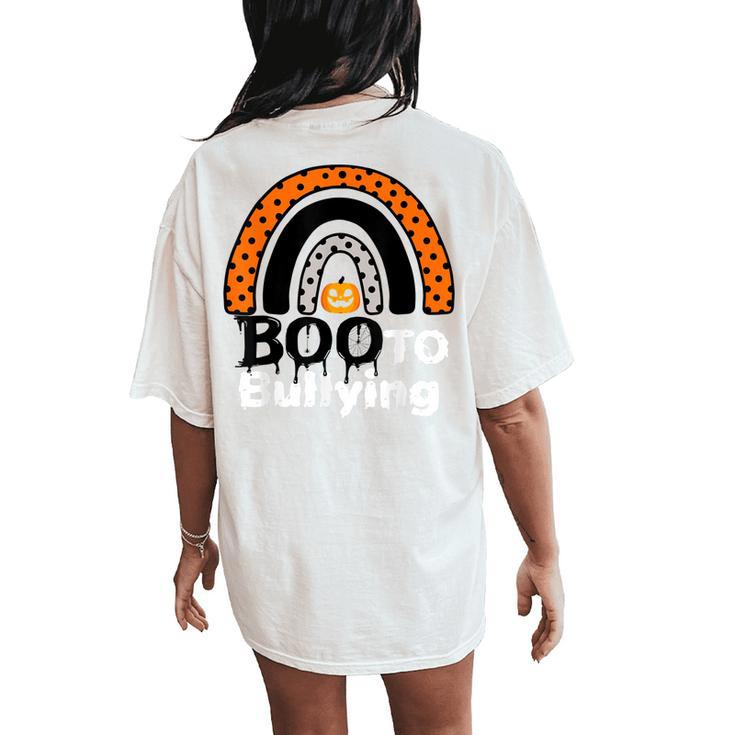 Unity Day Orange Boo To Bullying Halloween Be Kind Women's Oversized Comfort T-Shirt Back Print