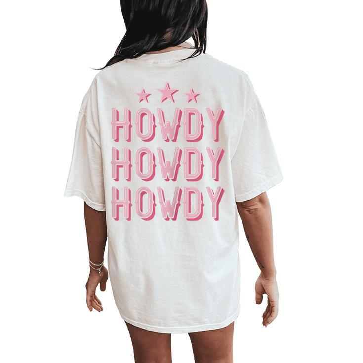 Vintage Rodeo Western Country Texas Cowgirl Texan Pink Howdy Women's Oversized Comfort T-Shirt Back Print