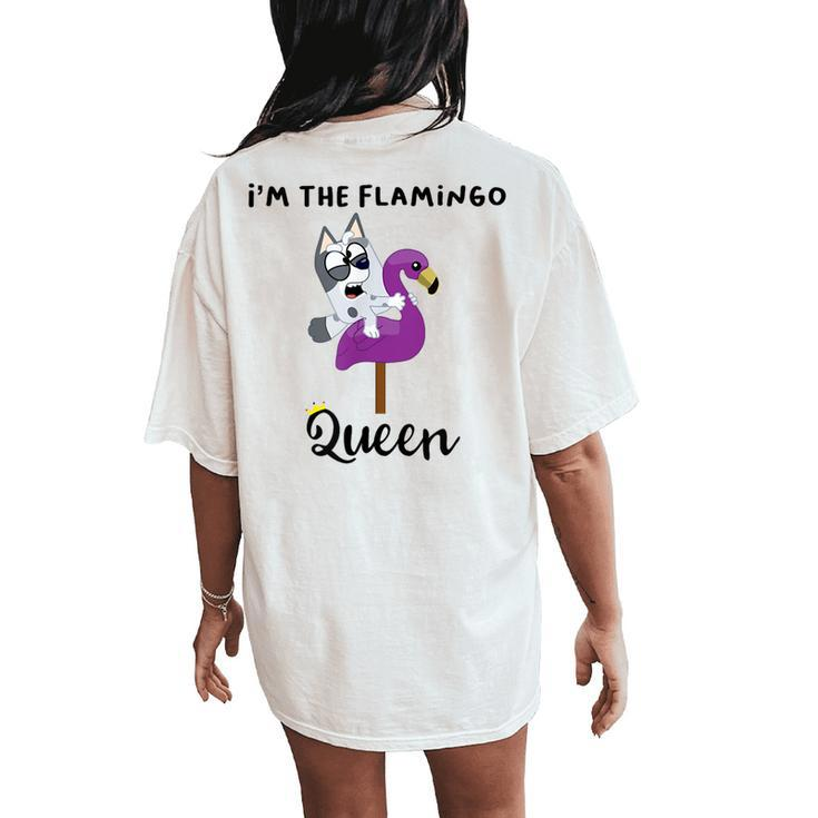 Muffin I'm The Flamingo Queen Unicorse Women's Oversized Comfort T-Shirt Back Print