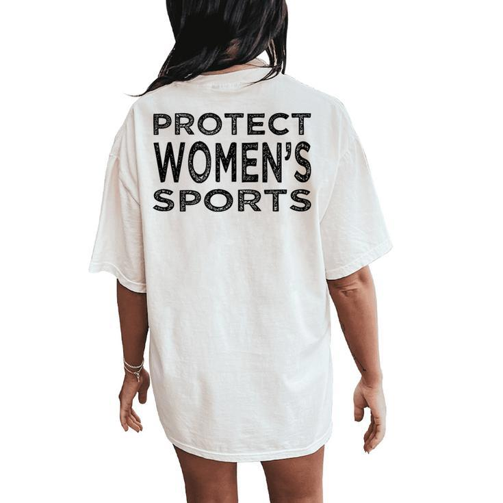 Protect Women's Sports Save Title Ix High School College Women's Oversized Comfort T-Shirt Back Print