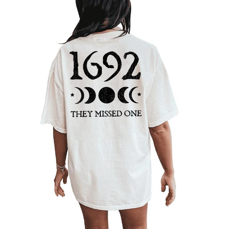 Retro Salem 1692 They Missed One Moon Crescent Women's Oversized Comfort T-Shirt Back Print