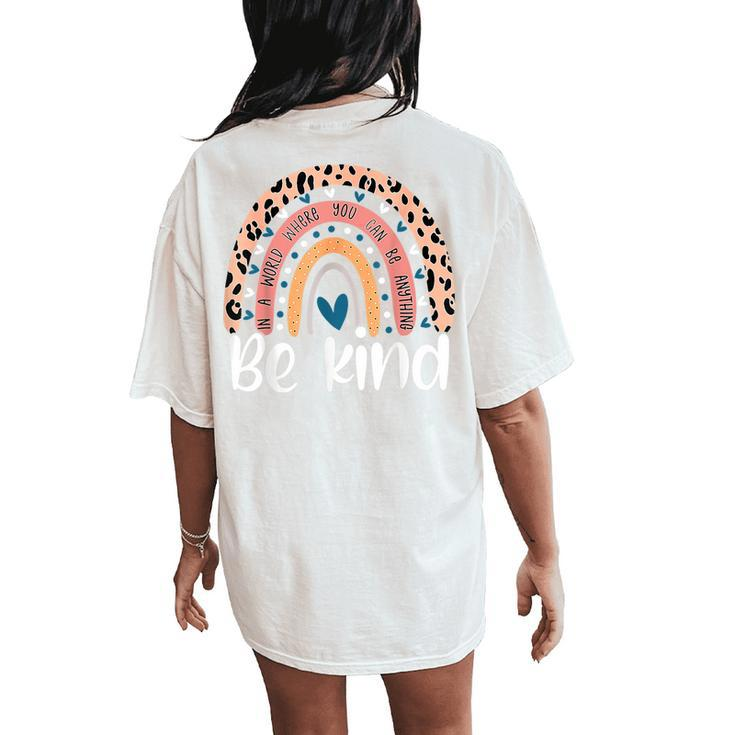 Unity Day Orange Anti Bullying Leopard Raibow Be Kind Women's Oversized Comfort T-Shirt Back Print